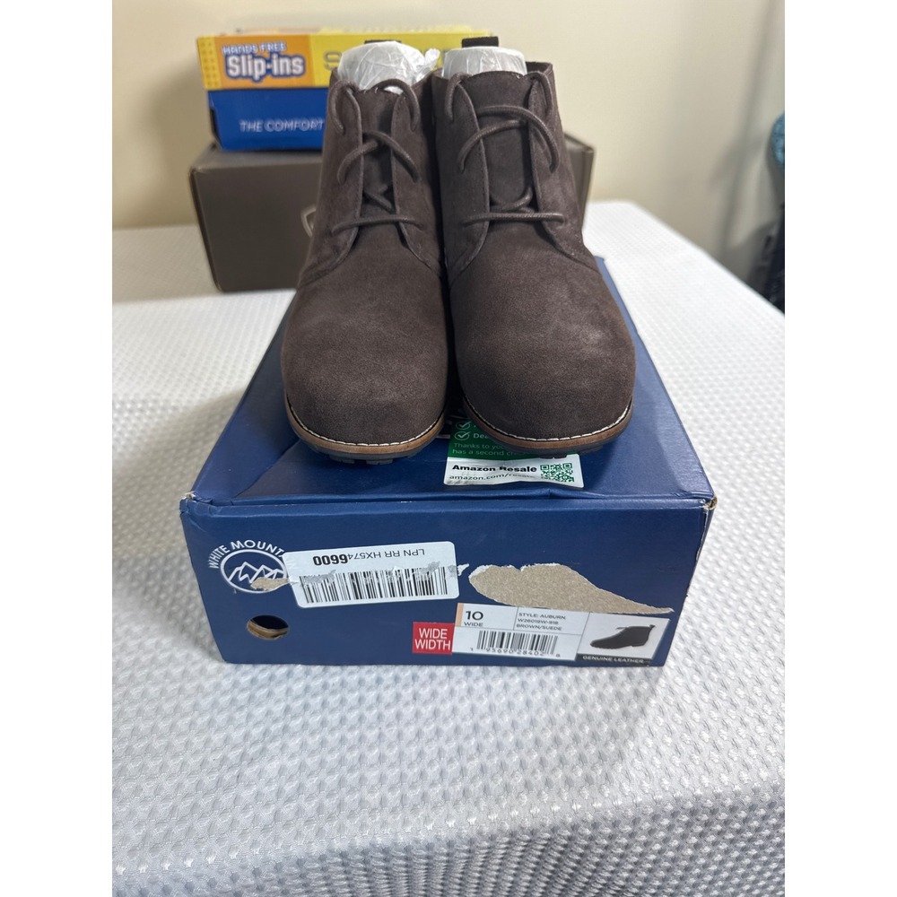 White Mountain Auburn Boots Women 10W Brown Suede Lace Up Ankle NIB